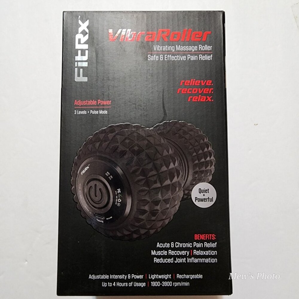 FitRx Vibrating Roller Rechargeable Lightweight Massage Roller